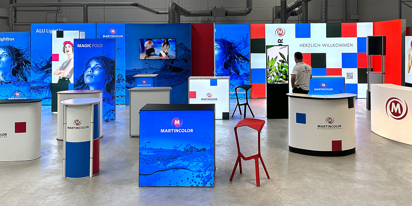 Showroom for illuminated walls, exhibition counters and more