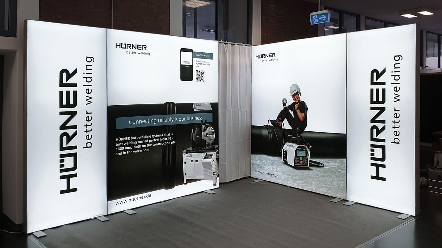 Illuminated exhibition stand ALU STAR from HÜRNER Illuminated exhibition stand ALU STAR from HÜRNER